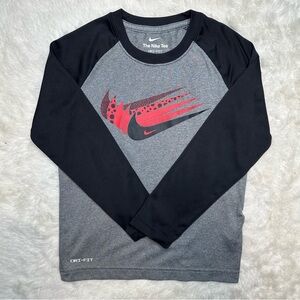 Nike Long Sleeved Shirt Black, Grey, & Red Size 6